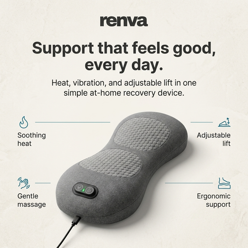 Renva BackRestore Pro | 3-in-1 Heated Lower Back Massager