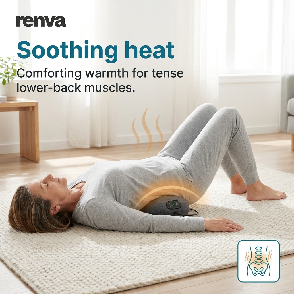 Renva BackRestore Pro | 3-in-1 Heated Lower Back Massager